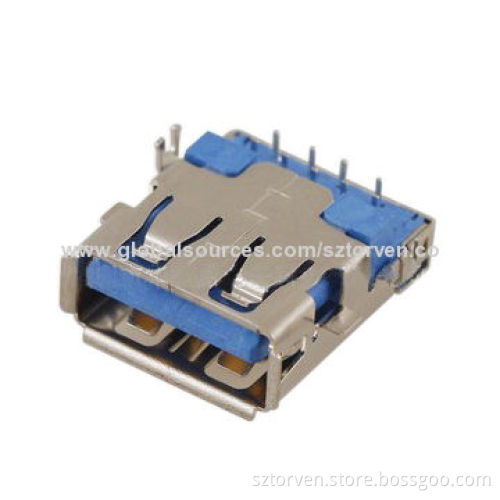 USB Connector, 3.0 Female Offset DIP Type, Withstanding Voltage of 500V AC
